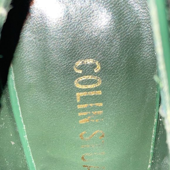 COLIN STUART Green Peep Toe Heeled Oxford Size 7.5 - Picture 7 of 9